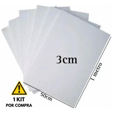 Imagem de 20 Placas Isopor EPS Forro 100cm x 50cm 30mm 3cm P/ 10 Mts2