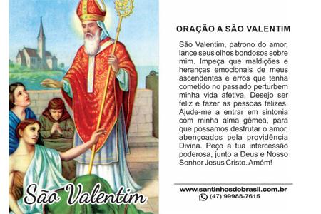 200 Santinho São Valentim (oração no verso) - 7x10 cm - Santinhos do Brasil  - Vinho - Magazine Luiza