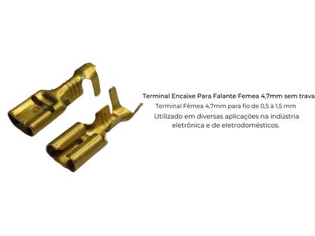 Imagem de 200 Terminal Encaixe 4,7mm Femea sem trava para Alto Falante