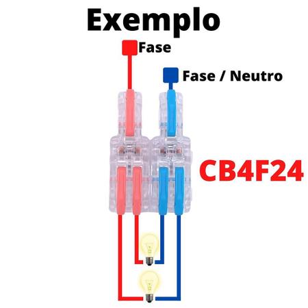 Imagem de 200un Conector Elétrico Emenda Derivação Para Iluminação 3 vias 1 entrada 2 saídas 4mm² 32A/400V Laranja