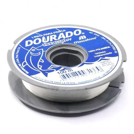 20pç Linha Mono Dourado Premium 0,50mm 26lb 100m Mazzaferro Imagem de 20pç Linha Mono Dourado Premium 0,50mm 26lb 100m Mazzaferro
