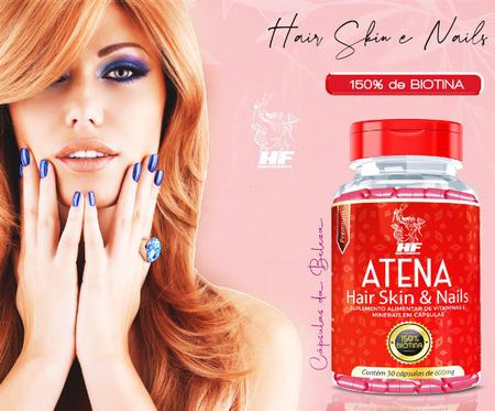 Imagem de 20x Atena Vitamina Para Unhas Cabelo E Pele Hf Suplements