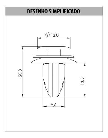 20x Grampo Presilha Revestimento Porta Malas Tiida Versa - Plastcar Imagem de 20x Grampo Presilha Revestimento Porta Malas Tiida Versa