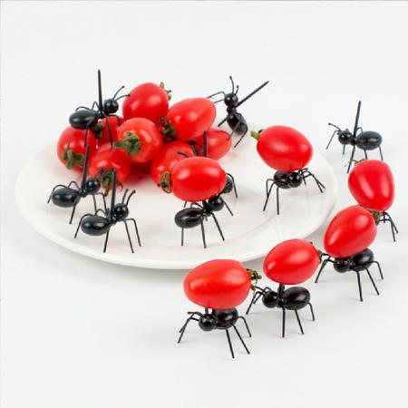 Imagem de 24 Espetos p/ Petiscos Comidas Doces e Frutas - Formigas