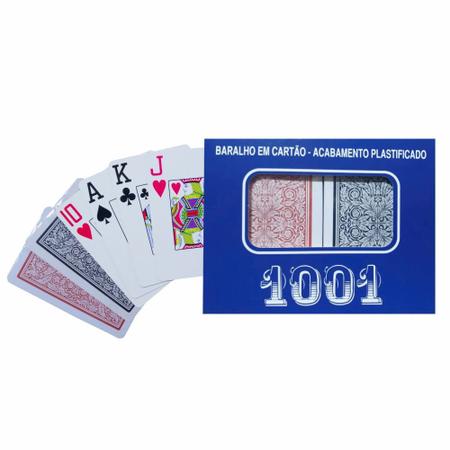 24 Jogo De Baralho Copag 1001 Duplo Plástico Com 110 Cartas