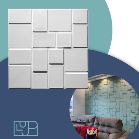 Imagem de 24 Placas Decorativas 3d Kit Revestimento Parede Geométrico Escritorio Barzinho Salão Quarto Cozinha Adulto Criança Studio