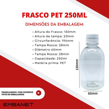 Imagem de 25 Frascos 250ml Plástico Pet P Sabonete Liquido Álcool Gel