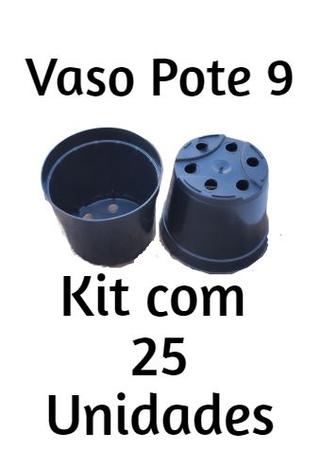 Imagem de 25 Vasos Pote 9 para Plantas Suculentas Cactos - Cor Preto