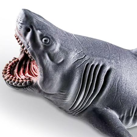 Imagem de 2un Brinquedos Tubarão e Mosassauro Realista Vinil 26cm 30cm