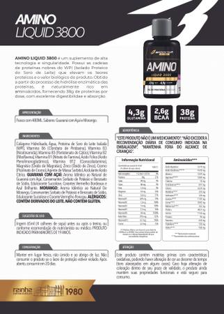 Imagem de 2x Amino Líquido 38g Proteína Dose 480ml + Máscara Bodyaction