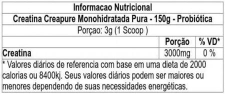 Imagem de 2x Creatina Pura Creapure Probiótica 150G Suplemento em Pó