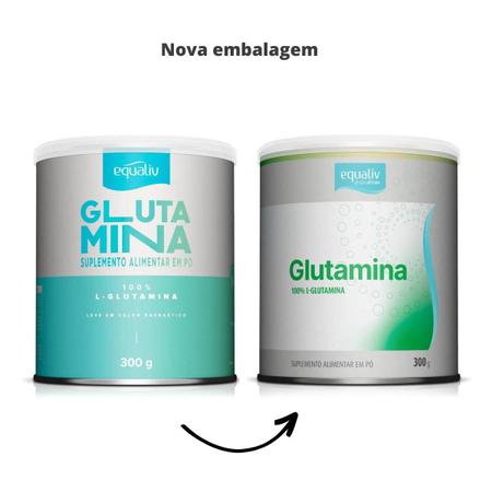 Imagem de 2x Glutamina em Pó 100 % L-glutamina 300g Equaliv