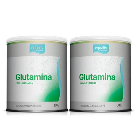 Imagem de 2x Glutamina em Pó 100 % L-glutamina 300g Equaliv