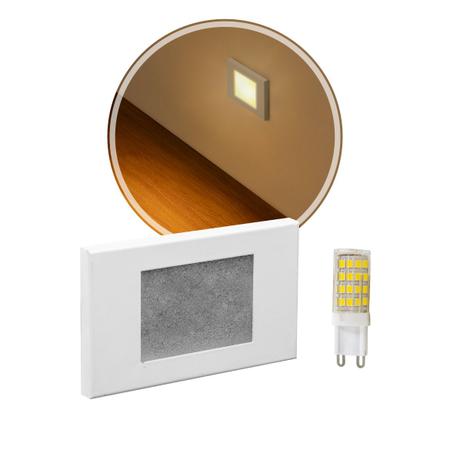 Imagem de 2X Luminária Parede escada balizador Embutir Cx 4x2 Branco +LED G9 ST1314