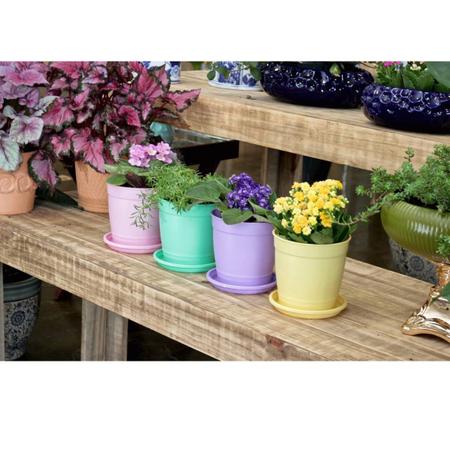 2X Vaso Aquarela com Prato 1,5 (0,25L) Rosa NUTRIPLAN Imagem de 2X Vaso Aquarela com Prato 1,5 (0,25L) Rosa NUTRIPLAN