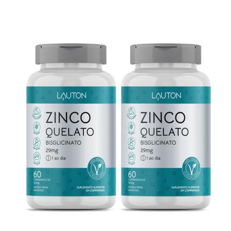 2x Zinco Quelato 29mg Lauton 60 Cápsulas Imagem de 2x Zinco Quelato 29mg Lauton 60 Cápsulas