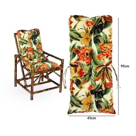 Imagem de 3 Almofadas P/ Cadeira Poltrona Sofá Vime e Bambu - Tucano