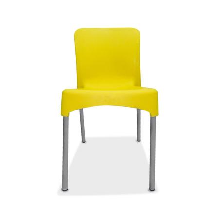 Imagem de 3 Cadeiras plástica Sec Line Amarela com pés de Alumínio Para Todos Ambientes