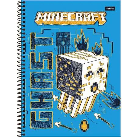 3 Caderno Minecraft Espiral + Brochura 1/4 + Caderno Desenho