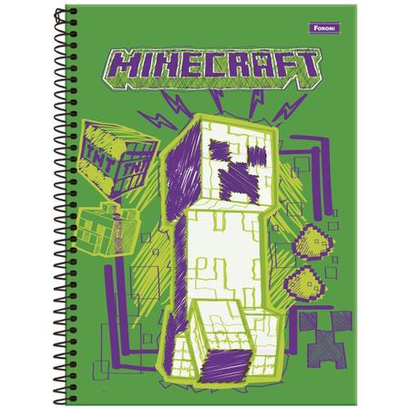 3 Caderno Minecraft Espiral + Brochura 1/4 + Caderno Desenho - Foroni -  Caderno de Desenho - Magazine Luiza