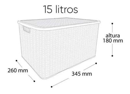 Imagem de 3 Caixa Organizadora Multiuso Plástica 15Lt Com tampa Branca