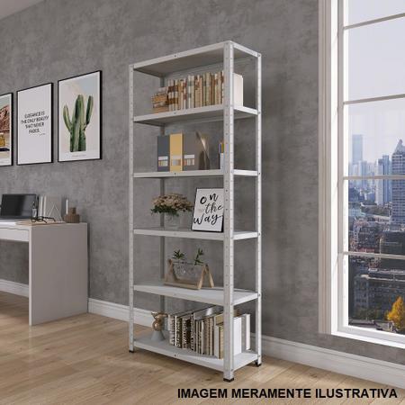 Imagem de 3 Estante De Aço Para Sala Livros Almoxarifado Escritório 6 Prateleiras Armário Multiuso 90cm Reforçado Expositor Loja Quarto