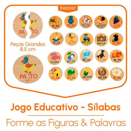 Quebra cabeça Auxilia na Alfabetizacao Educativo Escolar Ache e Encaixe -  Pais e Filhos - ARMARINHOS 3 PATETAS LTDA