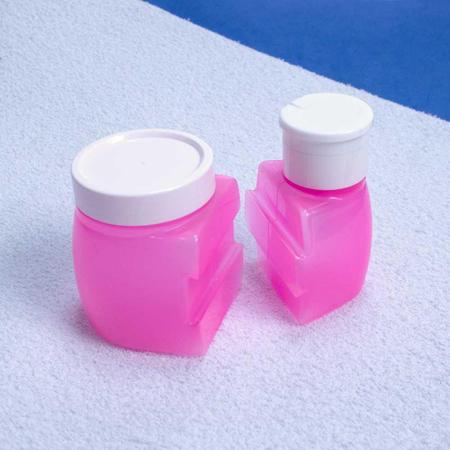 Imagem de 3 Kit Porta Algodão E Dosador Acetona Manicure Rosa Santa