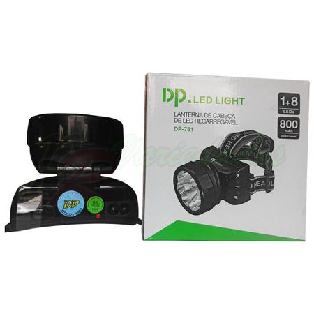 Imagem de 3 Lanterna De Cabeça Dp De 09leds Black Recarregavel Dp-781