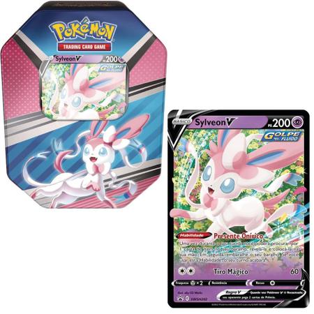 Jogo de Cartas - Pokémon Lata - 25 cartas - Evoluções de Eevee - Sylveon -  Copag em Promoção na Americanas