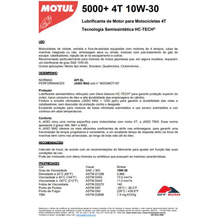 Imagem de 3 Litros Óleo De Motor Motul 5000 10w30 4t Semi Sintetico Honda Cb 500f 500x 500r Cb Cbr 650f