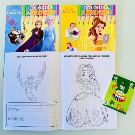 Kit 6 Revistas De Colorir Pintar Atividades Pincesas Disney