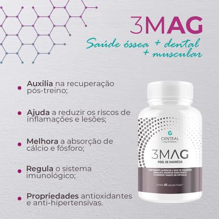 Imagem de 3 Mag Pool De Magnesio 60Caps - Central Nutrition