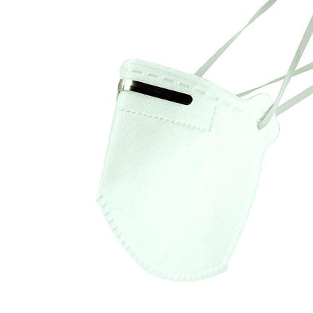Imagem de 3 Máscaras Não Reutilizáveis PFF2 KSN Branca Para Proteção Facial Clip de Nariz e Elástico de Cabeça