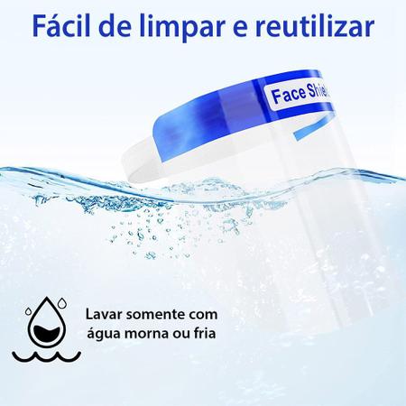 Imagem de 3 Máscaras para Proteção Face Shield Transparente p Rosto