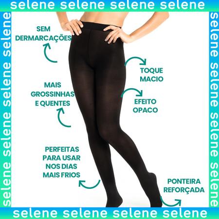 Imagem de 3 Meias Calça Selene Feminina Básica Opaca Fio 40 Adulto De Poliamida Toque Macio Lisa