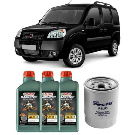 Imagem de 3 Óleo Sintético 5W30 Castrol e Filtro Óleo Tecfil Fiat Doblo 1.4 8V Flex 2010 a 2015