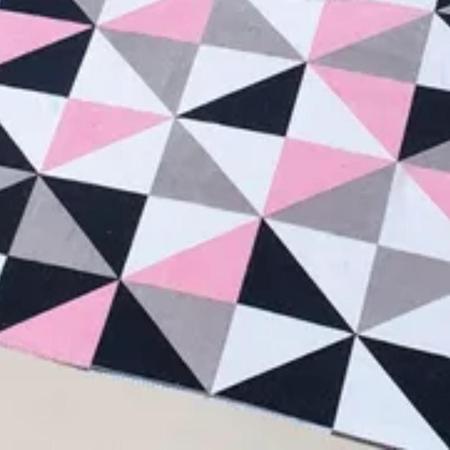 Imagem de 3 Peças tapete de banheiro mosaico rosa, cinza, preto branco