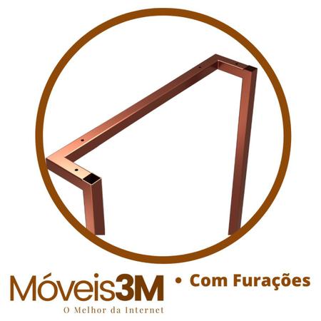 Imagem de 3 Pés Base De Mesa 75cm Quadrada Metal Escrivaninha Aparador