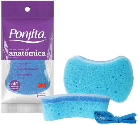 Imagem de 3 Ponjita Esponjas de Banho Diário Esfoliação Anatômica