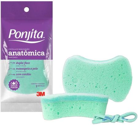 Imagem de 3 Ponjita Esponjas de Banho Diário Esfoliação Anatômica