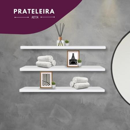 Imagem de 3 Prateleiras Branco 60x20 Com Suporte