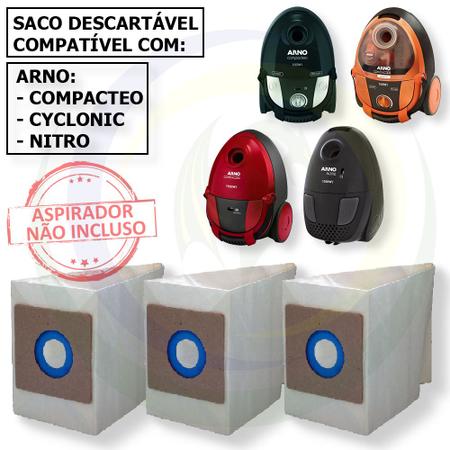Imagem de 3 Saco Descartável para Aspirador De Pó Arno Modelos: Compacteo / Cyclonic / Nitro