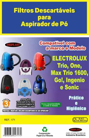 Imagem de 3 Sacos Descartáveis para Aspirador de Pó Electrolux Go