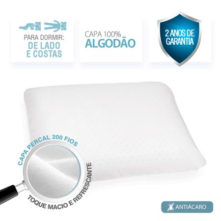 3 Travesseiros Natural Látex 14cm de altura - Duoflex Imagem de 3 Travesseiros Natural Látex 14cm de altura