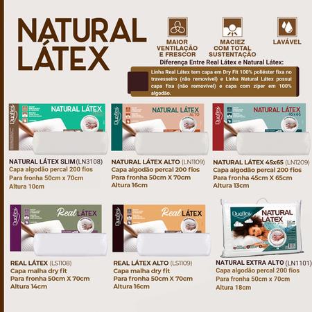 3 Travesseiros Natural Látex 14cm de altura - Duoflex Imagem de 3 Travesseiros Natural Látex 14cm de altura