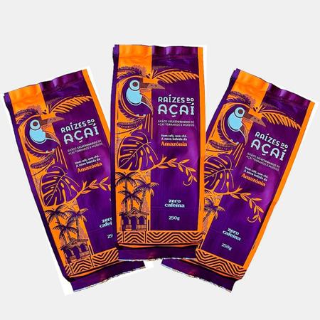3 unidades de Café de Açaí 250g - Raízes do Açaí Imagem de 3 unidades de Café de Açaí 250g
