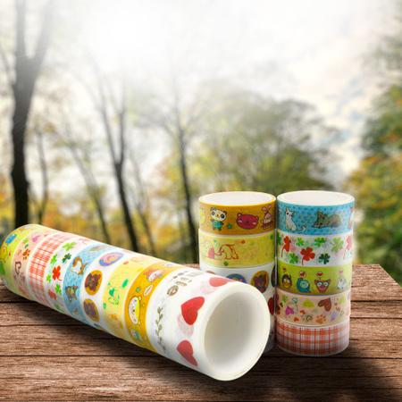 Imagem de 30 Fitas Washi Tape Decorativas Caderno Scrapbook Escolar