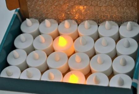 Imagem de 30 Velas Led Grandes Romãntica Com Pilha Inlcusa Luz Amarela