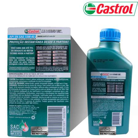 Imagem de 3372569 - kit com 4 óleos 15w40 sn castrol magnatec flex 1 litro semi sintético